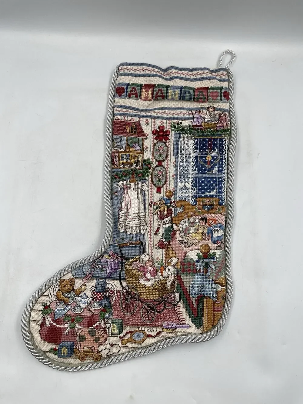 Holiday Study Heirloom Christmas Stocking Counted Crosstitch Pattern “Amanda”